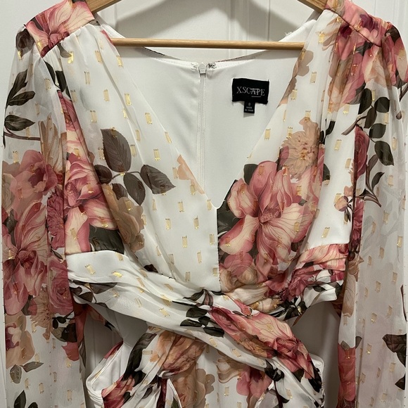 Xscape Avalee long sleeve chiffon floral maxi dress - Picture 9 of 11